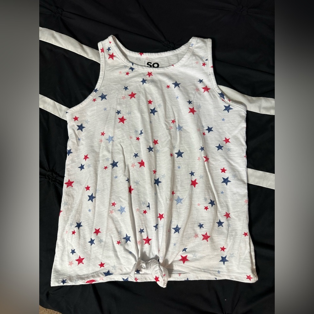 4th of July girls knotted tank 10/12